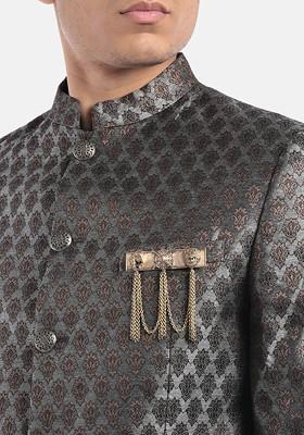 Men Antique Gold Toned The Maharaja Chained Statement Brooch