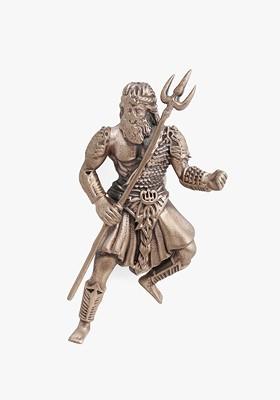 Men Antique Gold Toned Poseidon Shaped Statement Brooch