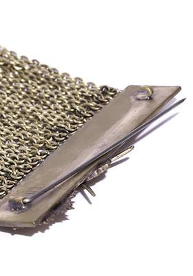 Men Antique Gold Toned The Strong Army Chained Statement Brooch