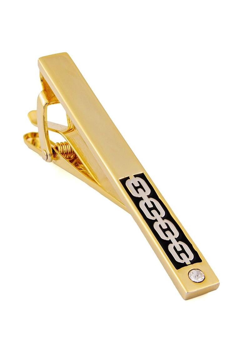 Unisex Gold Toned White Stone Studded Egyption King Tie Pin