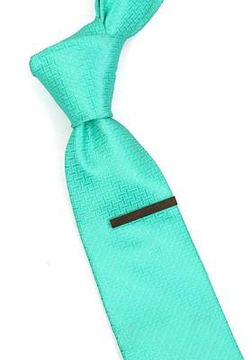 Unisex Silver Toned Black Teak Wood Tie Pin