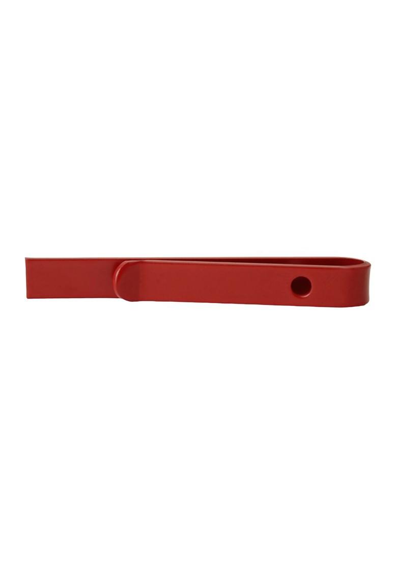Unisex Red Solid Slim Tie Pin
