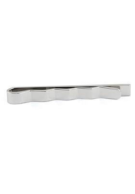 Unisex Silver Toned Twisted Tie Pin