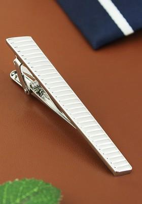 Unisex Silver Toned Suave Tie Pin