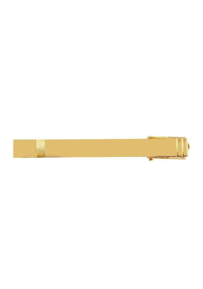 Unisex Gold Toned Bullion Tie Pin - Indya