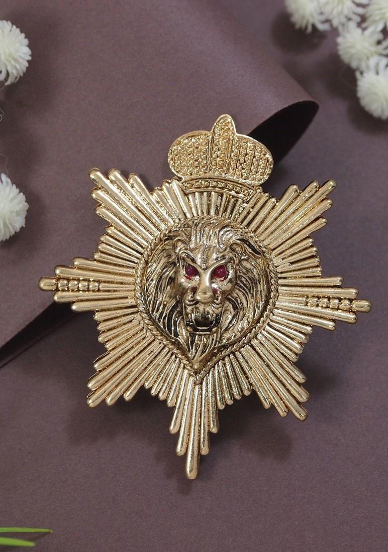 Men Magestic Roar Lion Face Brooch