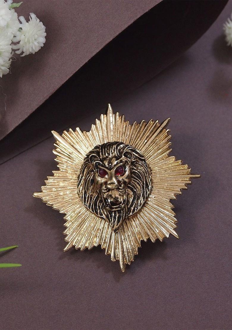 Men Magestic Roar Lion Face Brooch