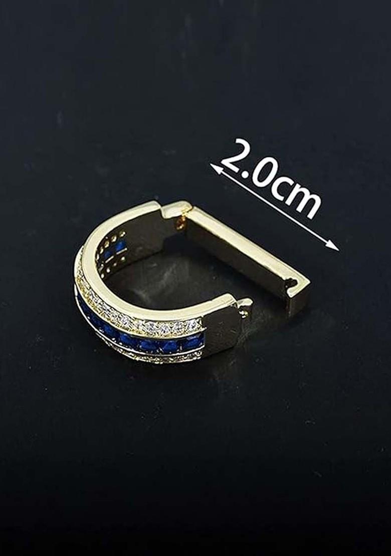 Men Stone Studded Tie Hook Brooch