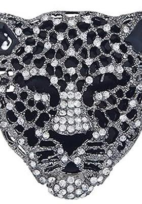 Unisex Gold Plated Tiger Face Shaped Wedding Brooch