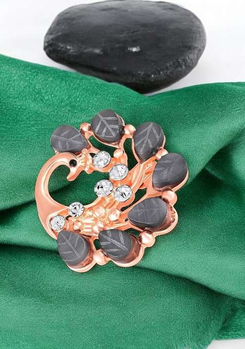 Peacock Shaped Studded Weeding Brooch