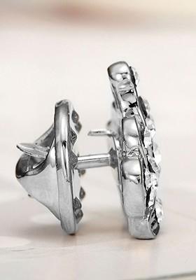 Silver Plated Cubic Zirconia Studded Kings Crown Elegant Brooch Jewellery For Men