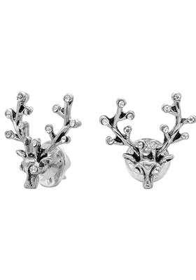 Men Antique Vintage Silver Plated Royal Deer Statement Brooch