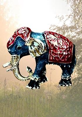 Men Enamel Elephant Brooch