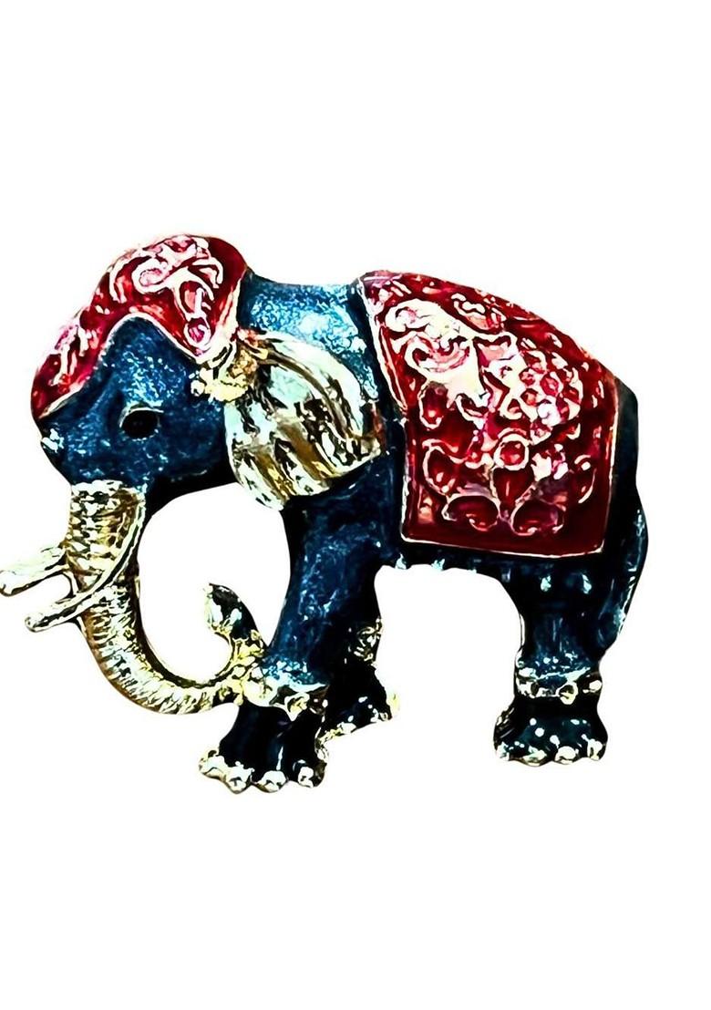 Men Enamel Elephant Brooch