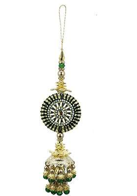 Set Of 2 Embellished Tassel Latkan Brooches - Indya