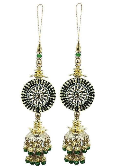 Set Of 2 Embellished Tassel Latkan Brooches