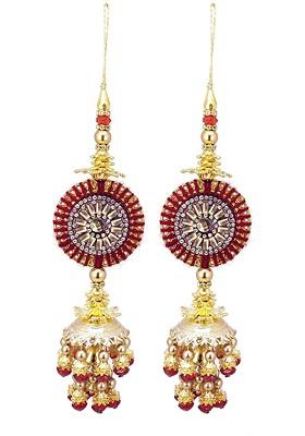 Set Of 2 Stone Studded Beaded Brooches