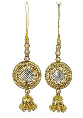 Set Of 2 Stone Studded Beaded Brooches