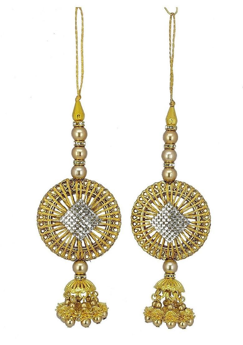 Set Of 2 Stone Studded Beaded Brooches