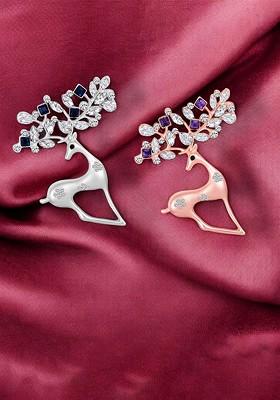 Set Of 2 Deer Shaped Lapel Pin Brooch