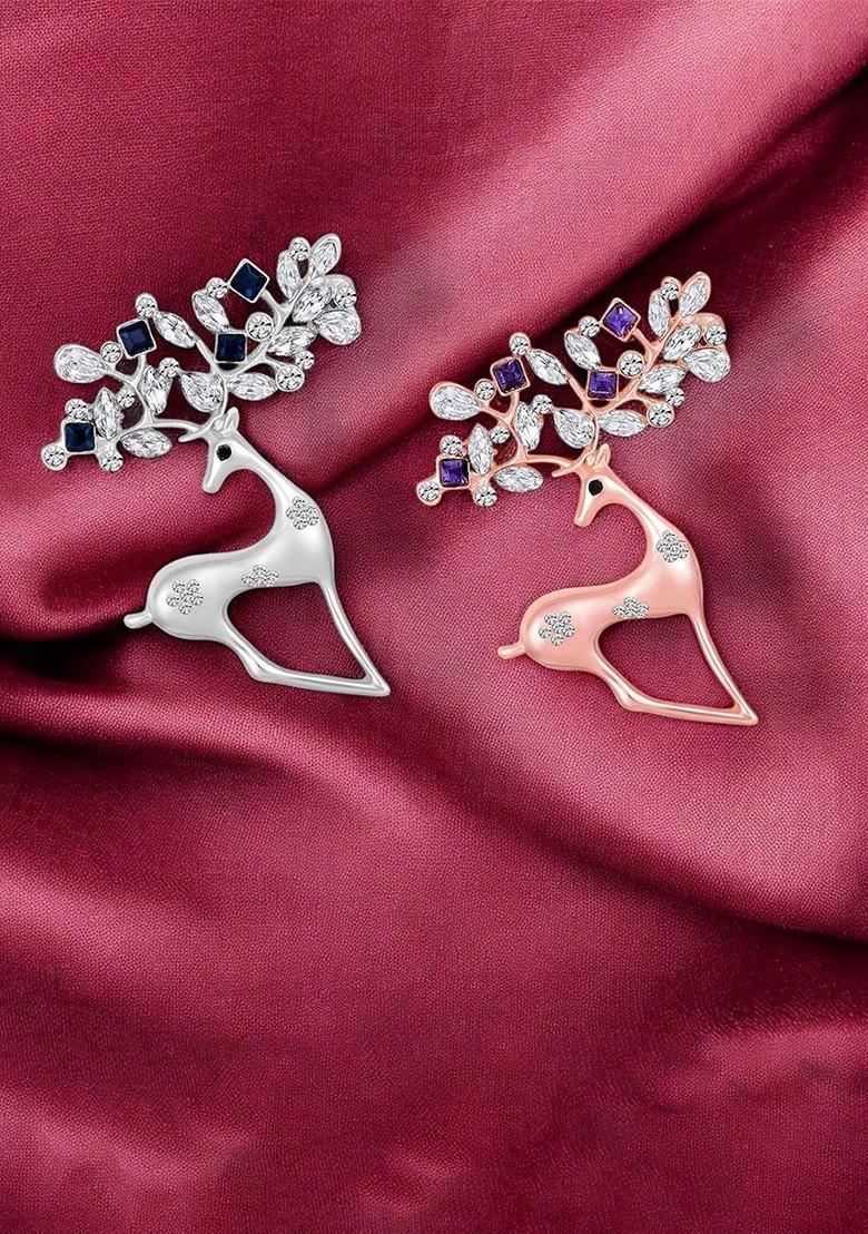 Set Of 2 Deer Shaped Lapel Pin Brooch