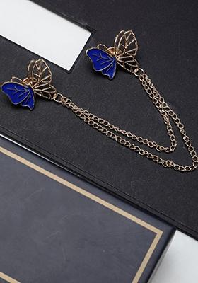 Men Enamelled Butterfly Brooch