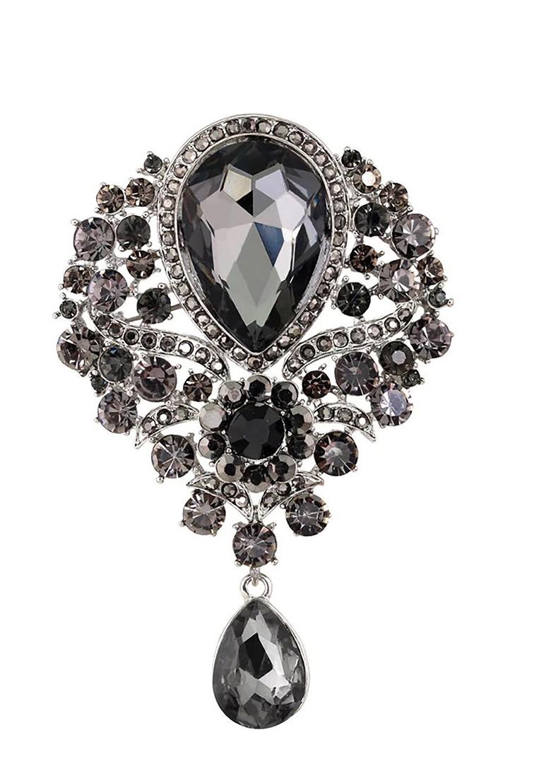 Women Crystal Pendant Brooch