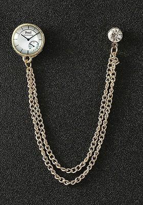 Men Stone Studded Suit Shirt Stud Lapel Pin Chain Tassel Brooch Pin Brooch