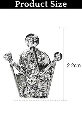 Men Crown Charm Gemstone Chest Brooch