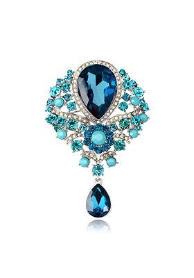 Women Crystal Pendant Brooch Pin