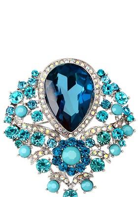 Women Crystal Pendant Brooch Pin