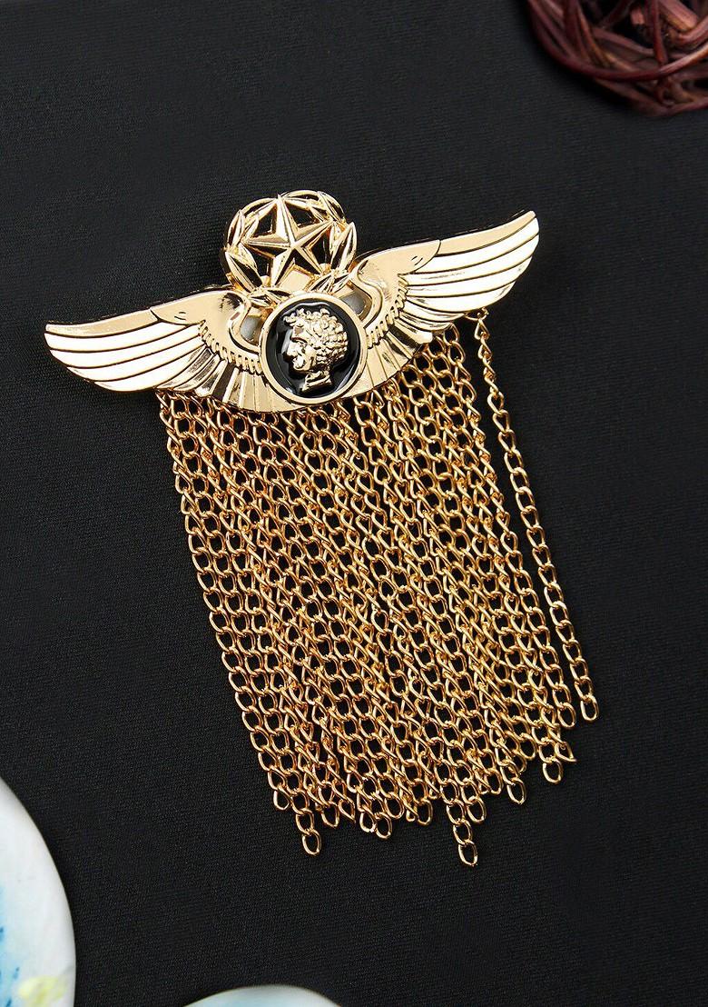 Alloy Winged Crowned Monarch Charm Brooch