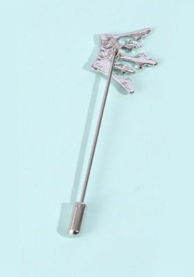 Men Cubic Zirconia Studded Minimal Lapel Pin