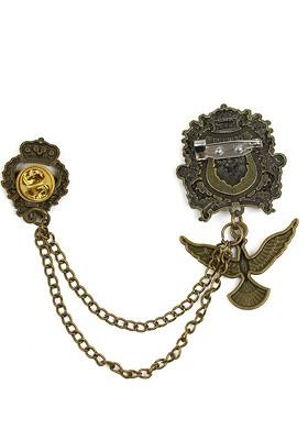 Men Azure Pride Eagle Crest Statement Brooch