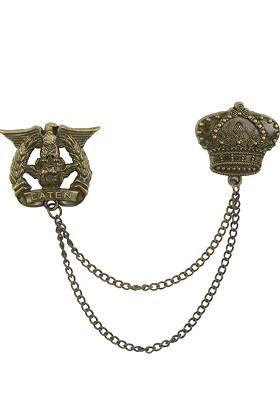 Men Royal Linkage Crown Caten Statement Brooch