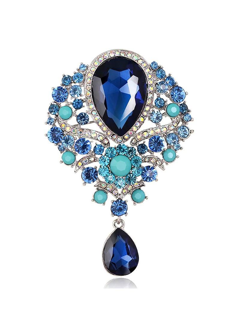 Women Crystal Glass Pendant Brooch