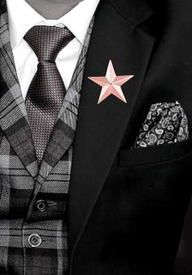Unisex Star Charm Lapel Pin Brooch - Indya