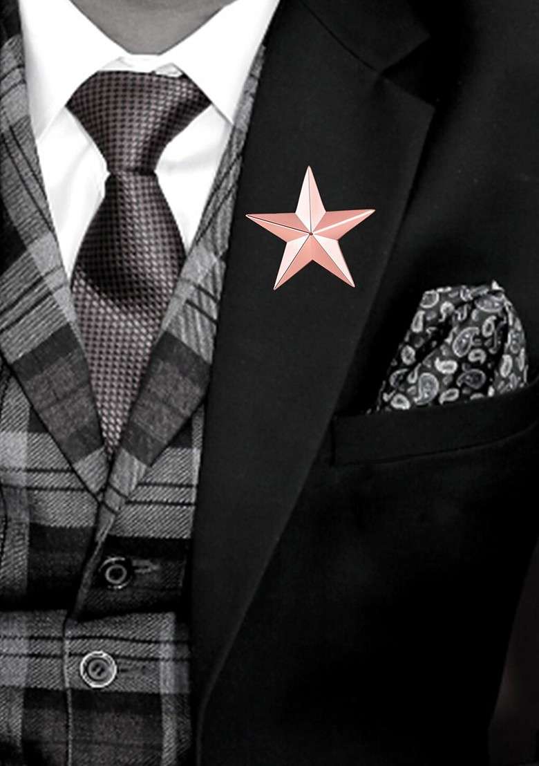 Unisex Star Charm Lapel Pin Brooch - Indya