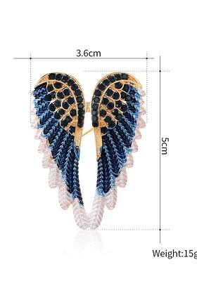 Women Crystal Rhinestone Angel Wings Pin Brooch