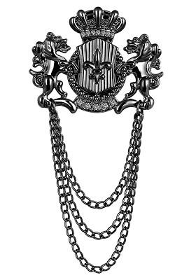 Men Unicorns Shaped Chain Brooch