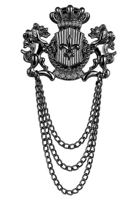 Men Unicorns Shaped Chain Brooch