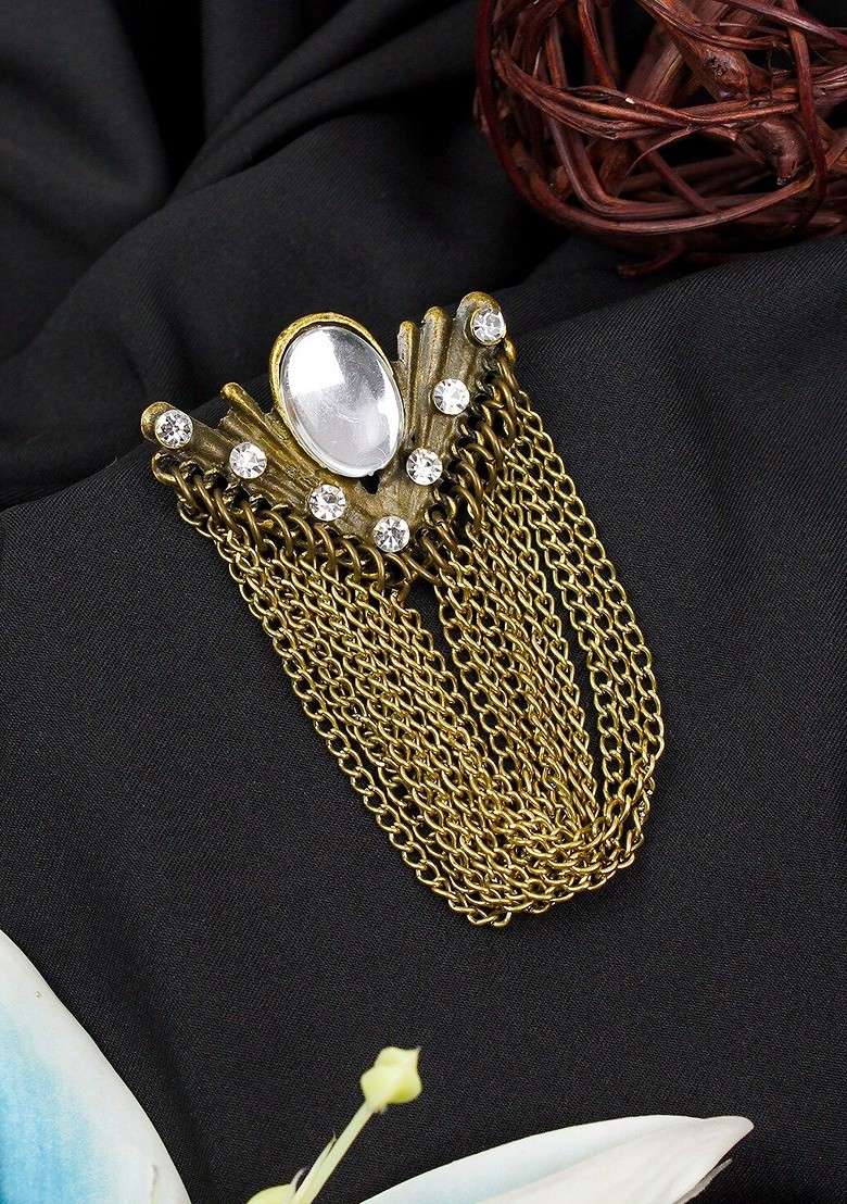 Alloy Ivoryinsignia Charm Brooch - Indya
