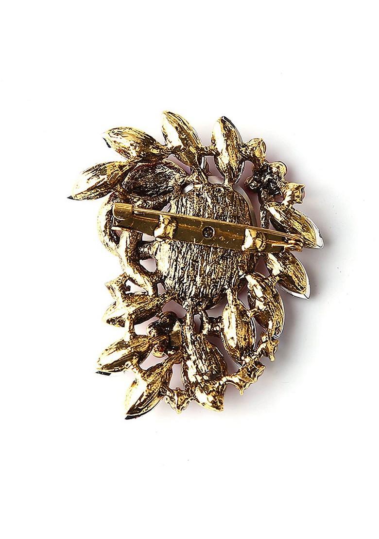 Crystal Glass Embellished Brooch