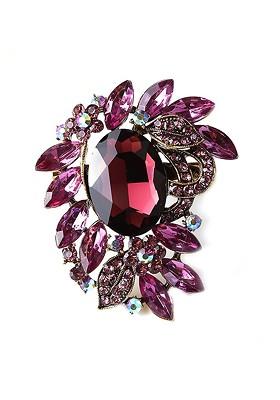 Crystal Glass Studded Brooch
