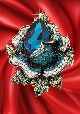 Floral Charm Stones Studded Brooch