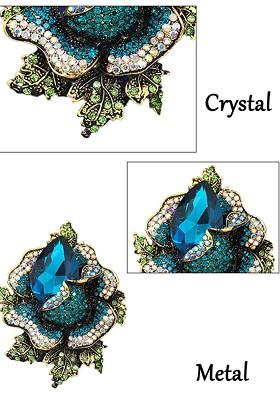 Floral Charm Stones Studded Brooch