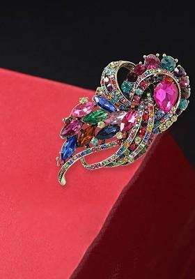 Crystal Stone Studded Brooch