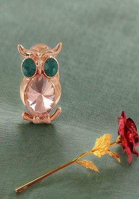 Stone Studded Brooch Artificial Rose