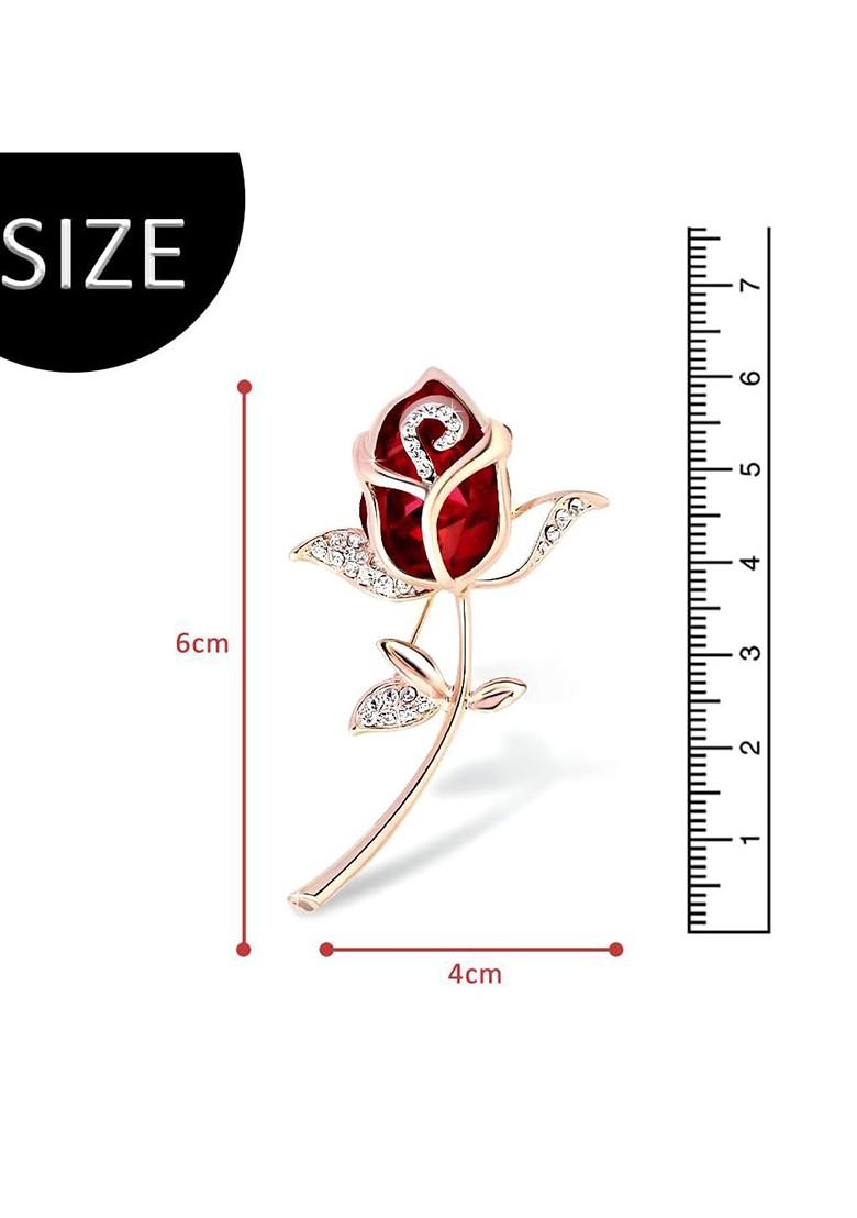 Stone Studded Flower Brooch