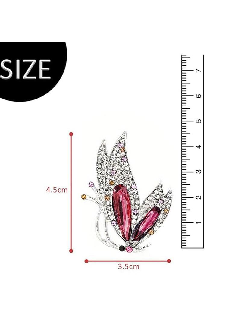 Stones Studded Half Butterfly Charm Brooch